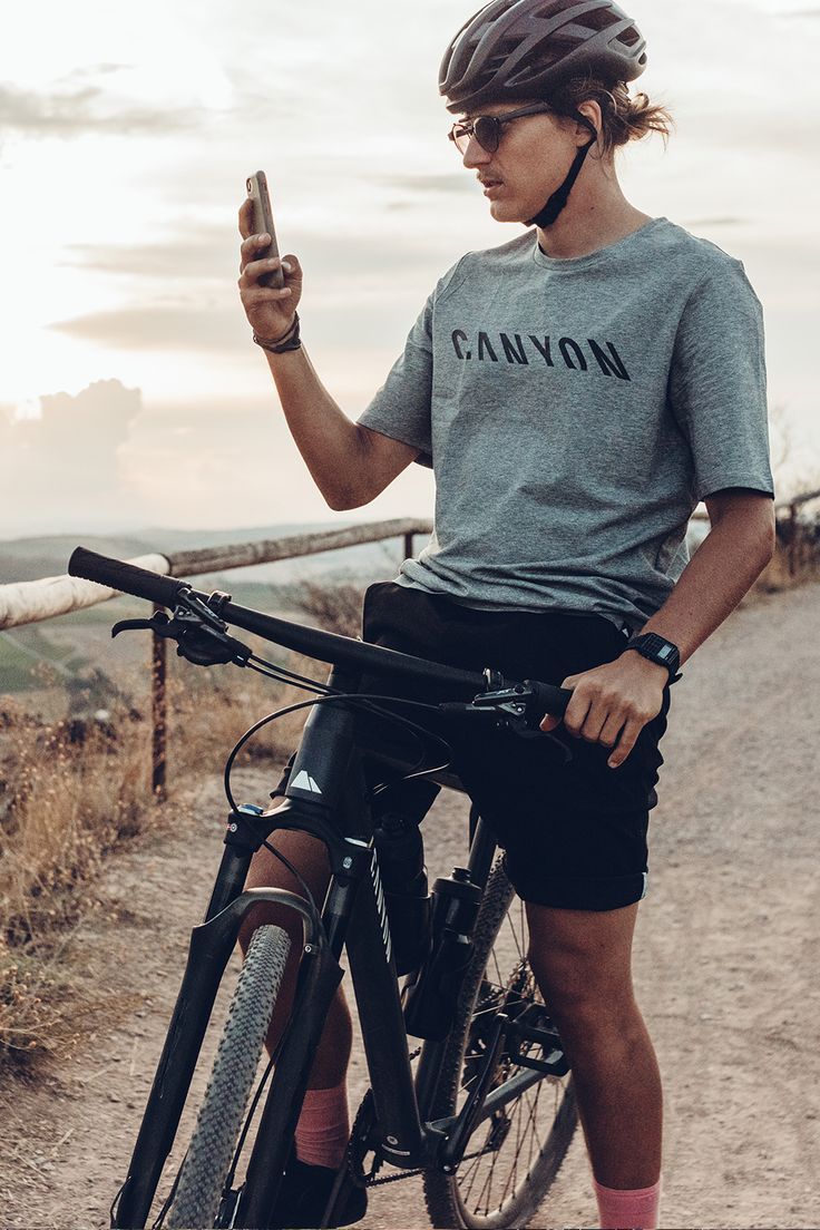 Cyclist planning a route